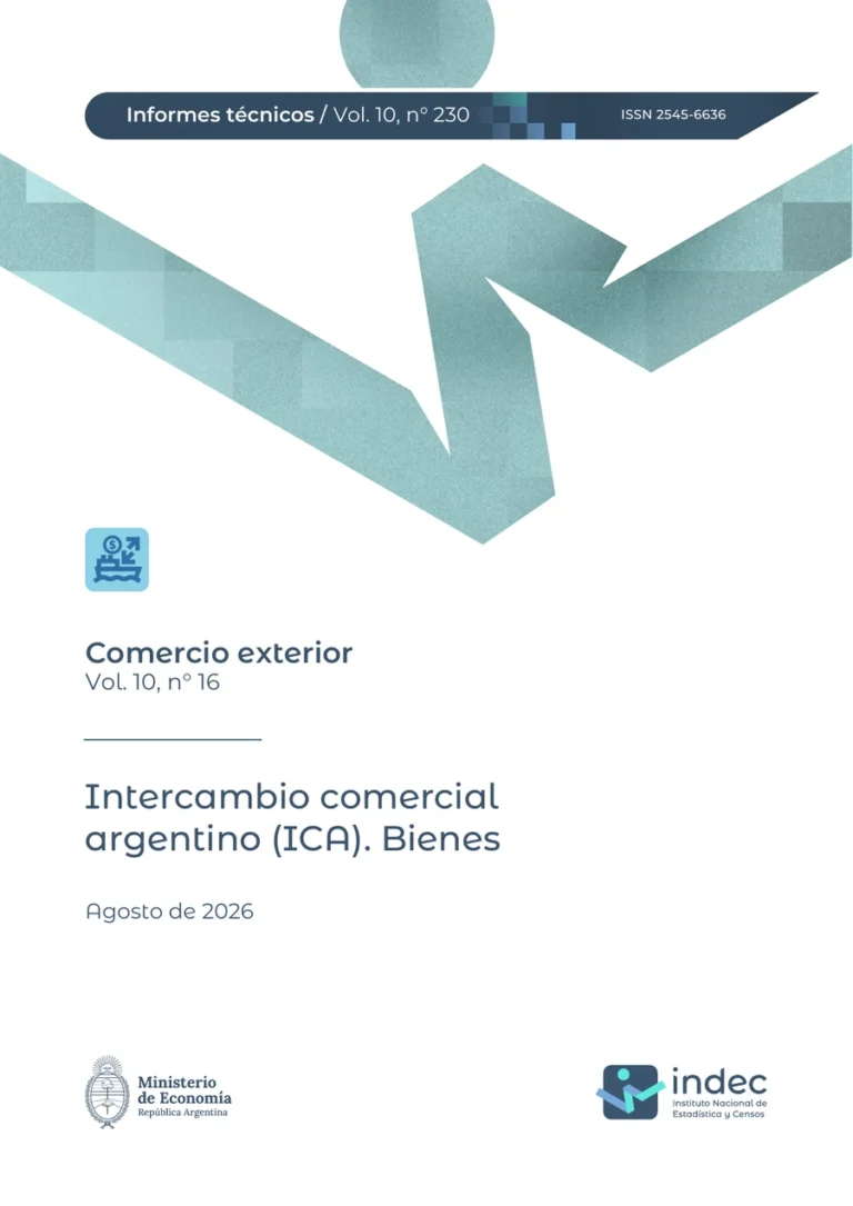 Intercambio comercial argentino. Bienes. Agosto de 2026 — INDEC